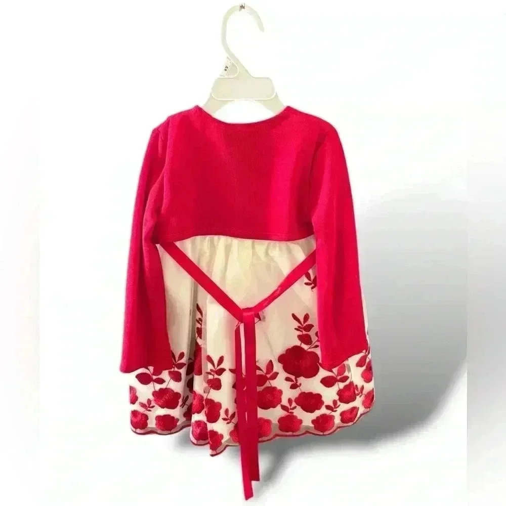 NWT 24 mo Embroidered Christmas white and red Purple&Rose dress. Dsct w bundle. - Picture 5 of 11